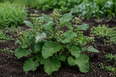 common burdock, also called lesser burdock (Arctium minus)